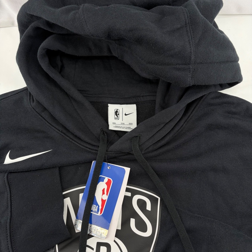 Nike Brooklyn Nets NBA Essential Fleece Hoodie Black FB4744-010 XXL Mens